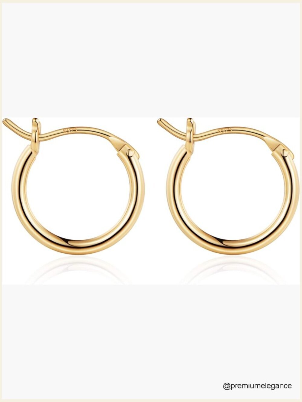 14K Gold Plated Hoop Earrings for Sensitive Ears, Lightweight 13-60mm Stack